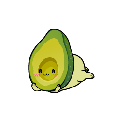 じっと見る小ちゃなアボカド