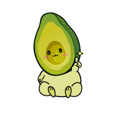 指差しする小ちゃなアボカド