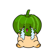 大泣きする小ちゃなカボチャ