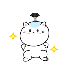 自信満々な小ちゃな侍のお殿様の猫