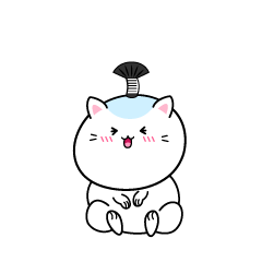 笑う小ちゃな侍のお殿様の猫