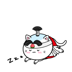 眠る小ちゃな猫の桃太郎