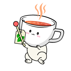 説明する小ちゃな紅茶のティーカップ