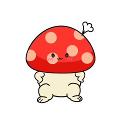 怒る小ちゃな赤いキノコ