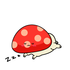 眠る小ちゃな赤いキノコ