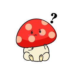 考える小ちゃな赤いキノコ