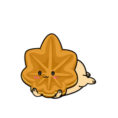 じっと見る小ちゃなもみじ饅頭