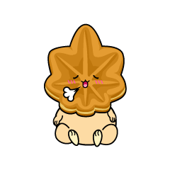 リラックスする小ちゃなもみじ饅頭