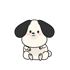 小ちゃな垂れ耳の白い犬