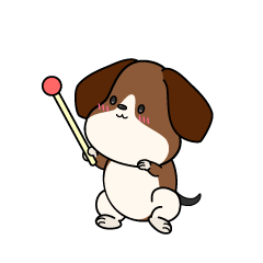 説明する小ちゃなビーグル犬