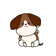 指差しする小ちゃなビーグル犬