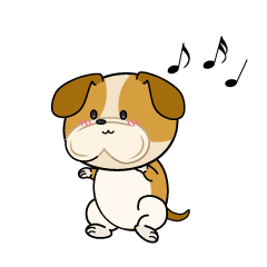 踊る小ちゃなブルドッグ犬