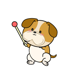 説明する小ちゃなブルドッグ犬