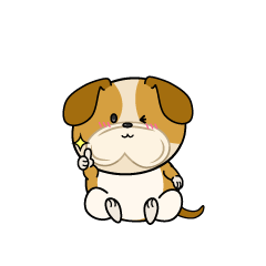 いいねする小ちゃなブルドッグ犬