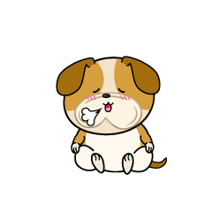 リラックスする小ちゃなブルドッグ犬