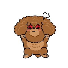 熱意のある小ちゃな茶色のトイプードル