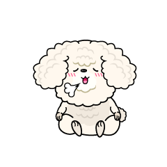 リラックスする小ちゃな白いトイプードル