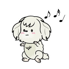 踊る小ちゃな白いマルチーズ