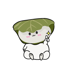 指差しする小ちゃな柏餅