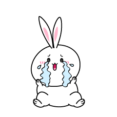 大泣きする白ウサギ