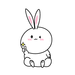 いいねする白ウサギ