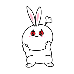 熱意のある白ウサギ