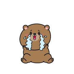 大泣きする小グマ