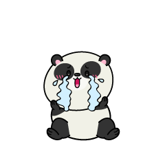 大泣きする小さなパンダ