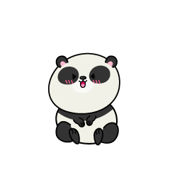笑う小さなパンダ