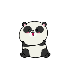 驚く小さなパンダ