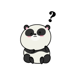 考える小さなパンダ