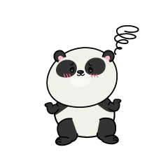 困る小さなパンダ
