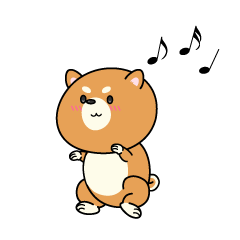 踊る小ちゃな柴犬