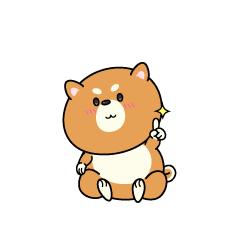 指差しする小ちゃな柴犬