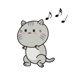 踊る小ちゃなサバトラ猫