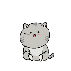 笑う小ちゃなサバトラ猫