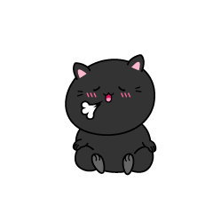 リラックスする小ちゃな黒猫