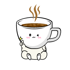いいねする小ちゃなカップコーヒー