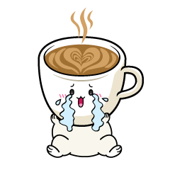 大泣きする小ちゃなカフェラテ