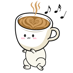 踊る小ちゃなカフェラテ