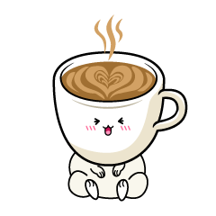 笑う小ちゃなカフェラテ