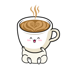 笑顔の小ちゃなカフェラテ