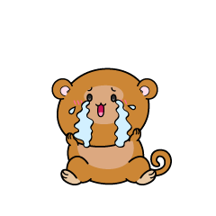 大泣きする小ちゃなサル