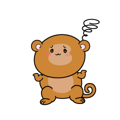 困る小ちゃなサル