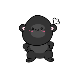 怒る小ちゃなゴリラ