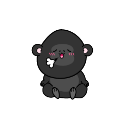リラックスする小ちゃなゴリラ