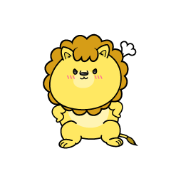 怒る小ちゃなライオン