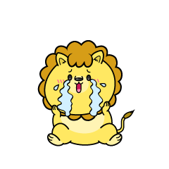 大泣きする小ちゃなライオン