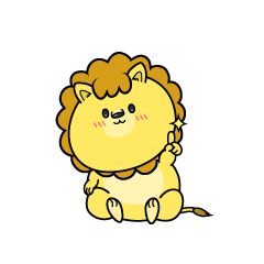 指差しする小ちゃなライオン