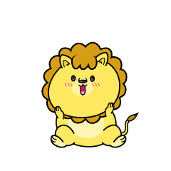 驚く小ちゃなライオン